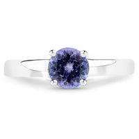 0.95 Carat Genuine Tanzanite .925 Sterling Silver Ring