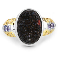 4.74 Carat Genuine Multi Stones .925 Sterling Silver Ring
