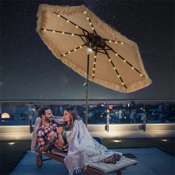 9 Foot Portable Beach Umbrella with Led Lights.