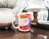 A Slice of Cantelope Ceramic Coffee Mug 15 oz Decorative Large C Handle Mug Cup for Tea, Cocoa Hot Chocolate