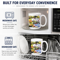 Houses Ceramic Coffee Mug 15 oz Decorative Large C Handle Mug Cup for Tea, Cocoa Hot Chocolate