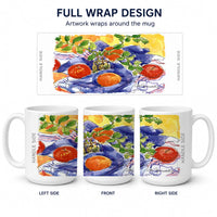 Apples Ceramic Coffee Mug 15 oz Decorative Large C Handle Mug Cup for Tea, Cocoa Hot Chocolate