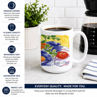 Apples Ceramic Coffee Mug 15 oz Decorative Large C Handle Mug Cup for Tea, Cocoa Hot Chocolate