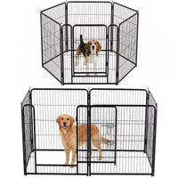 Metal Material, Foldable Pet Fence With A Door, Suitable For Small, Medium And Large-sized Dogs Outdoors
