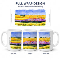 Landscape Ceramic Coffee Mug 15 oz Decorative Large C Handle Mug Cup for Tea, Cocoa Hot Chocolate