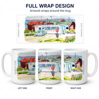 Seafood Shack for fresh shrimp Ceramic Coffee Mug 15 oz Decorative Large C Handle Mug Cup for Tea, Cocoa Hot Chocolate