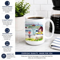 Seafood Shack for fresh shrimp Ceramic Coffee Mug 15 oz Decorative Large C Handle Mug Cup for Tea, Cocoa Hot Chocolate