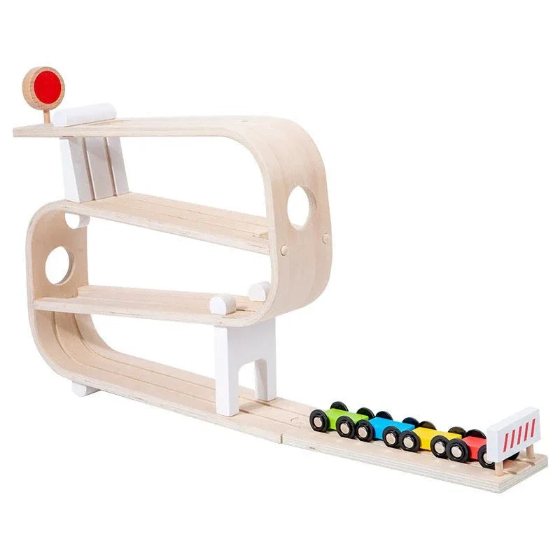 Wooden Ramp Racer with 4 Cars - BIG FRENCHIES