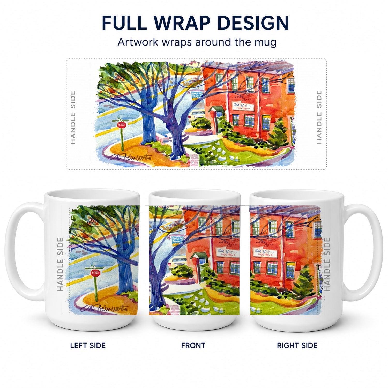 Harbour Ceramic Coffee Mug 15 oz Decorative Large C Handle Mug Cup for Tea, Cocoa Hot Chocolate