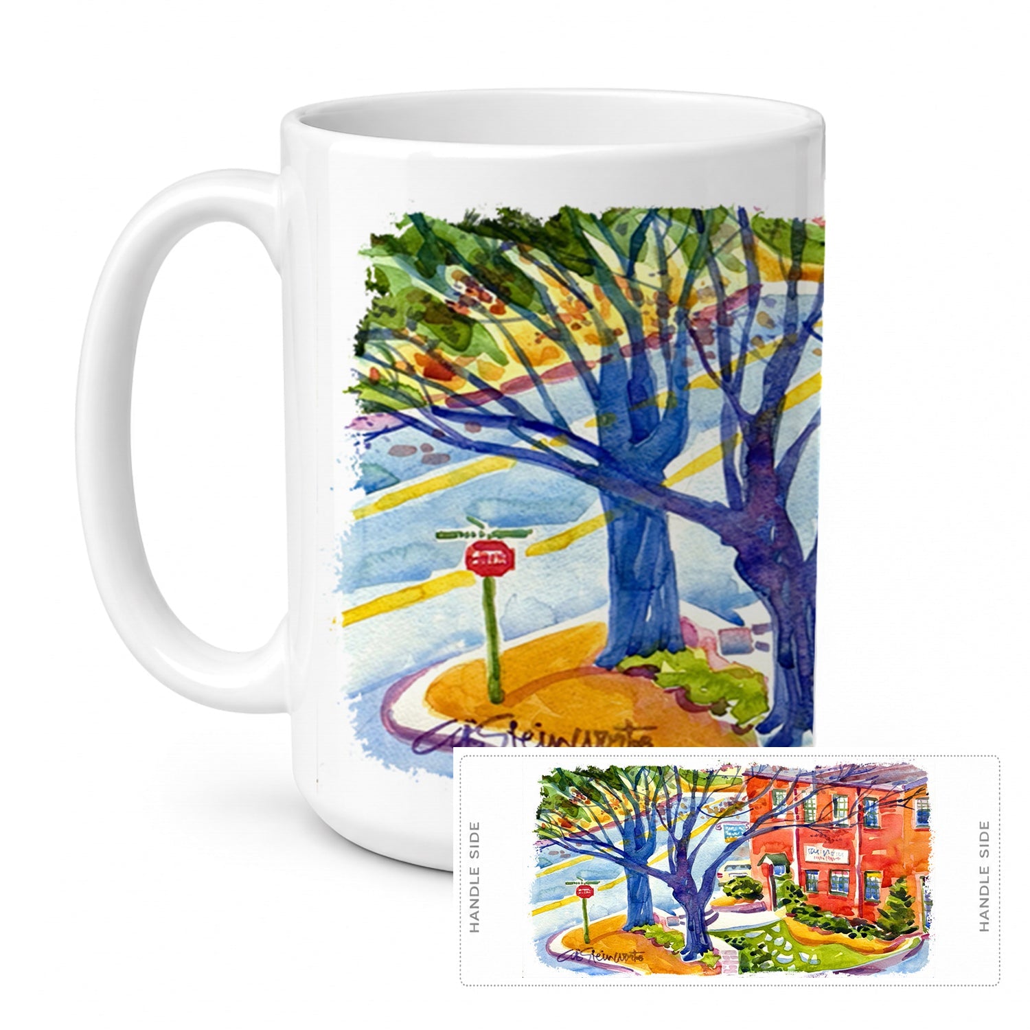 Harbour Ceramic Coffee Mug 15 oz Decorative Large C Handle Mug Cup for Tea, Cocoa Hot Chocolate