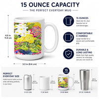 Flower - Primroses Ceramic Coffee Mug 15 oz Decorative Large C Handle Mug Cup for Tea, Cocoa Hot Chocolate