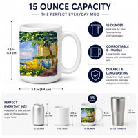 Beach Resort view from the condo Ceramic Coffee Mug 15 oz Decorative Large C Handle Mug Cup for Tea, Cocoa Hot Chocolate