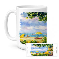 Beach Resort view from the condo Ceramic Coffee Mug 15 oz Decorative Large C Handle Mug Cup for Tea, Cocoa Hot Chocolate