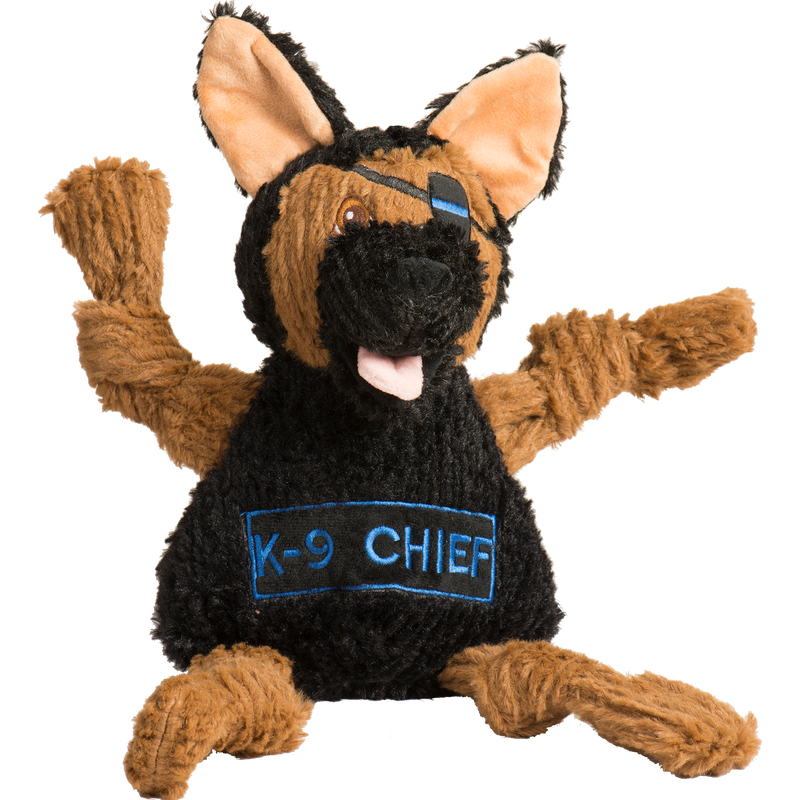 HuggleCause™, Project K-9 Hero, K-9 Chief Knottie® Plush Dog Toy, Large - BIG FRENCHIES