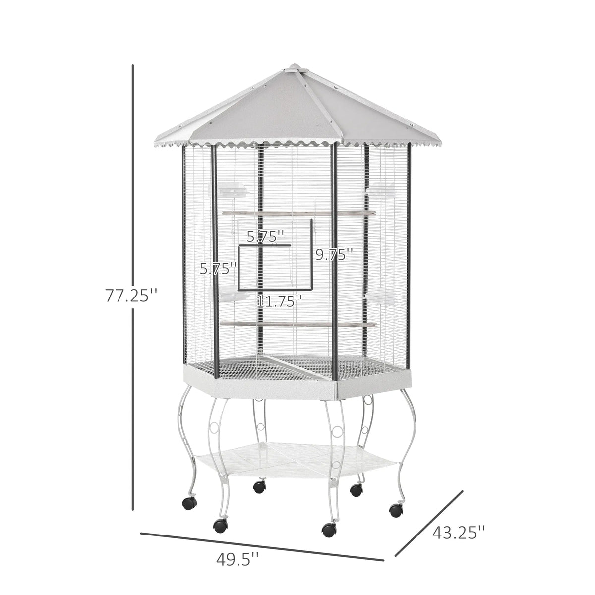 Bird Cage Starter Kit with Detachable Rolling Stand