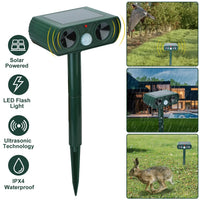 Ultrasonic Animal Repeller Solar Powered Motion Sensor Repellent IPX4 Waterproof Outdoor For Farm Garden Yard Repelling 
