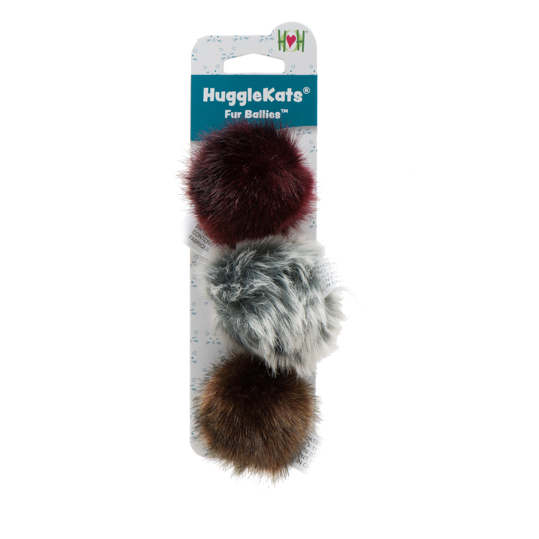 HuggleKats® Fur Ballies Cat Toys, 3 Pack - BIG FRENCHIES