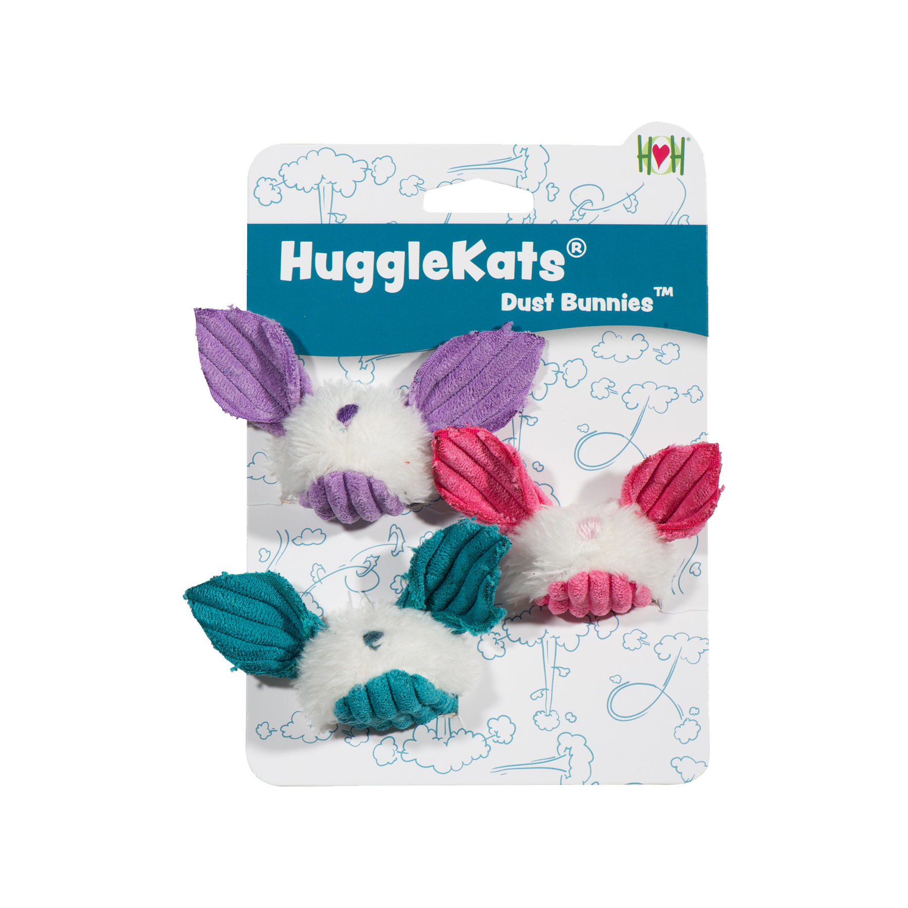 HuggleKats® Dust Bunnies Cat Toys, 3 Pack - BIG FRENCHIES