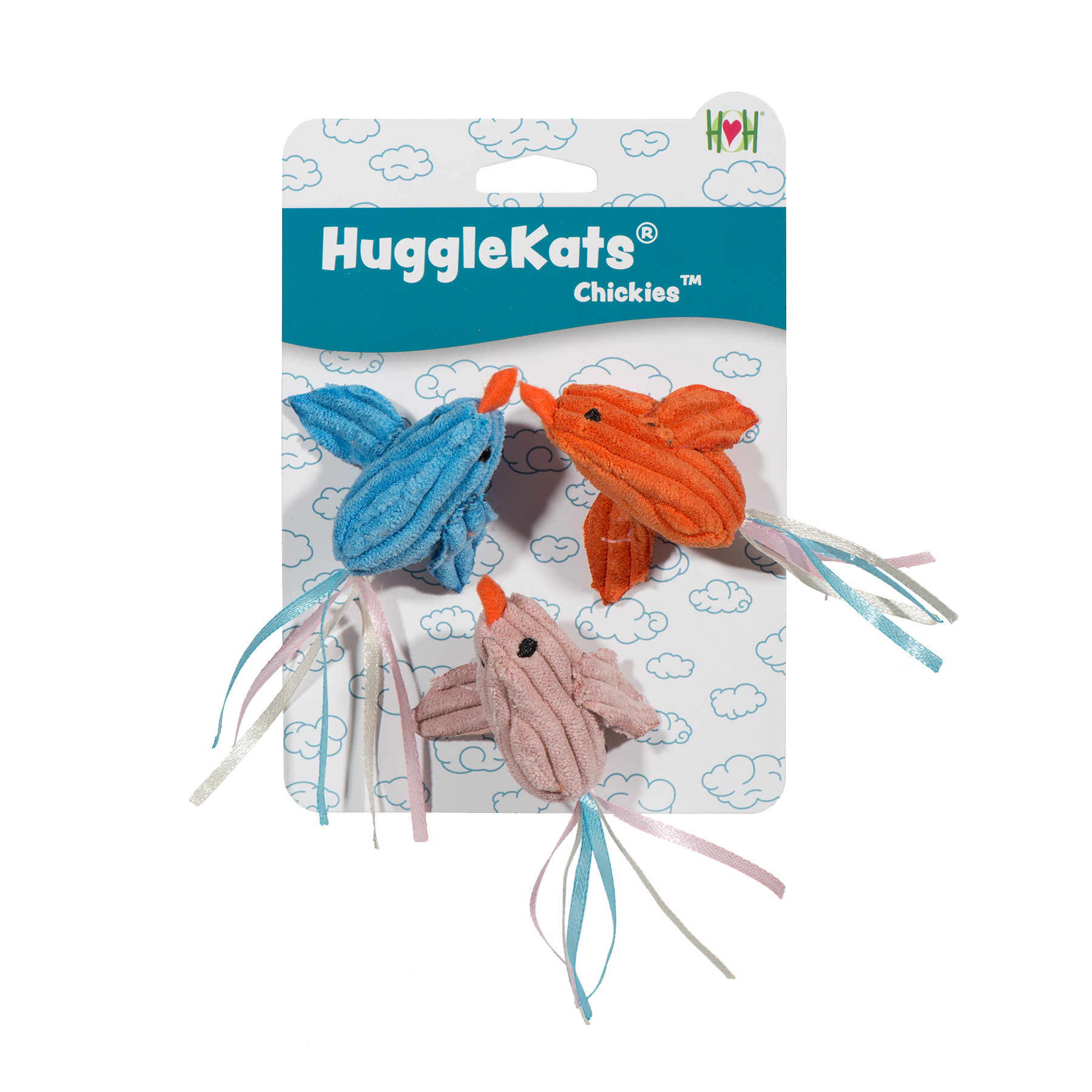 HuggleKats® Chickies Cat Toys, 3 Pack - BIG FRENCHIES