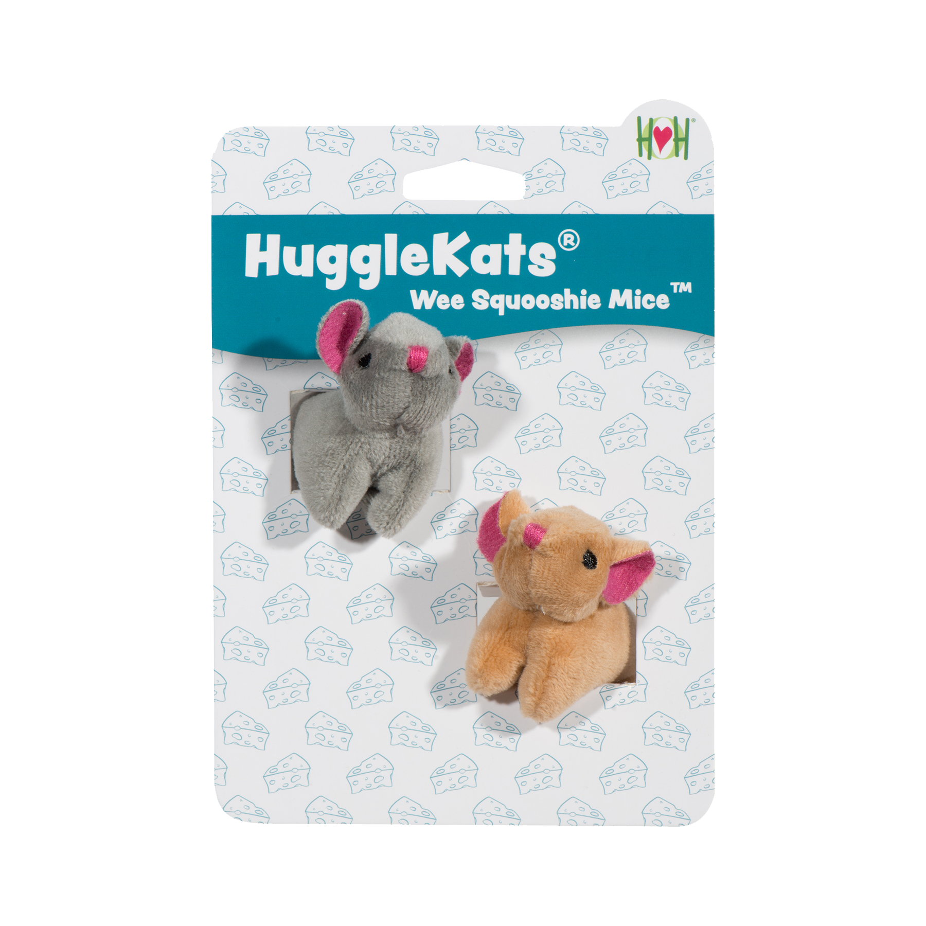HuggleKats® Wee Squooshie™ Mice Cat Toys, 2 Pack - BIG FRENCHIES