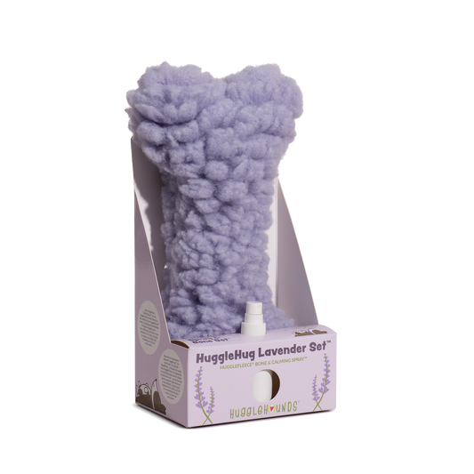 HuggleHug™ Lavender Bone & 2oz Calming Spray Dog Toy Set - BIG FRENCHIES
