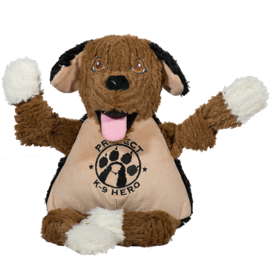HuggleCause™, Project K-9 Hero, Flash Knottie® Plush Dog Toy, Large - BIG FRENCHIES