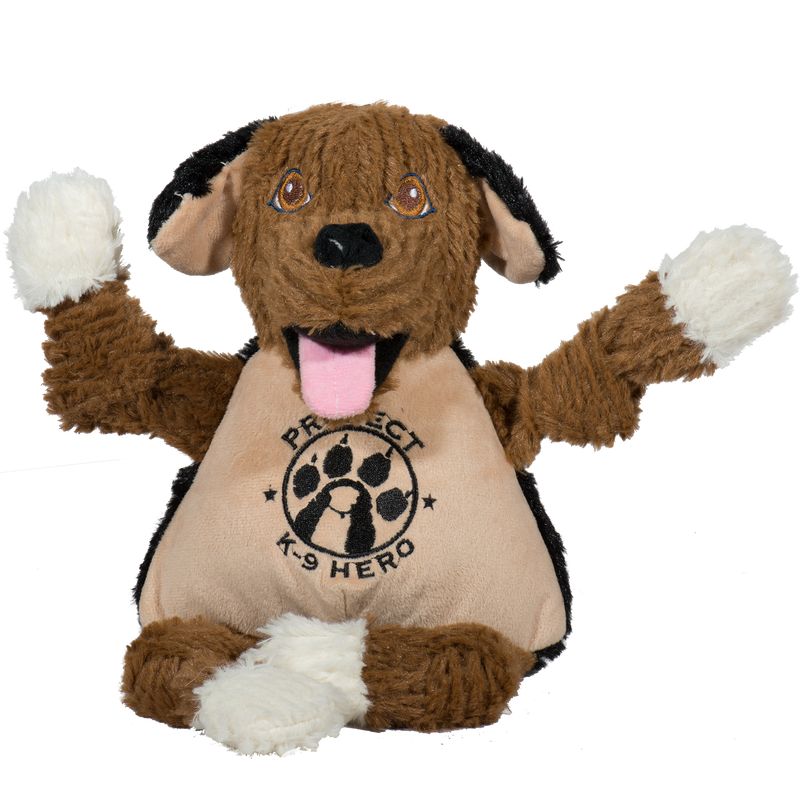 HuggleCause™, Project K-9 Hero, Flash Knottie® Plush Dog Toy, Large - BIG FRENCHIES