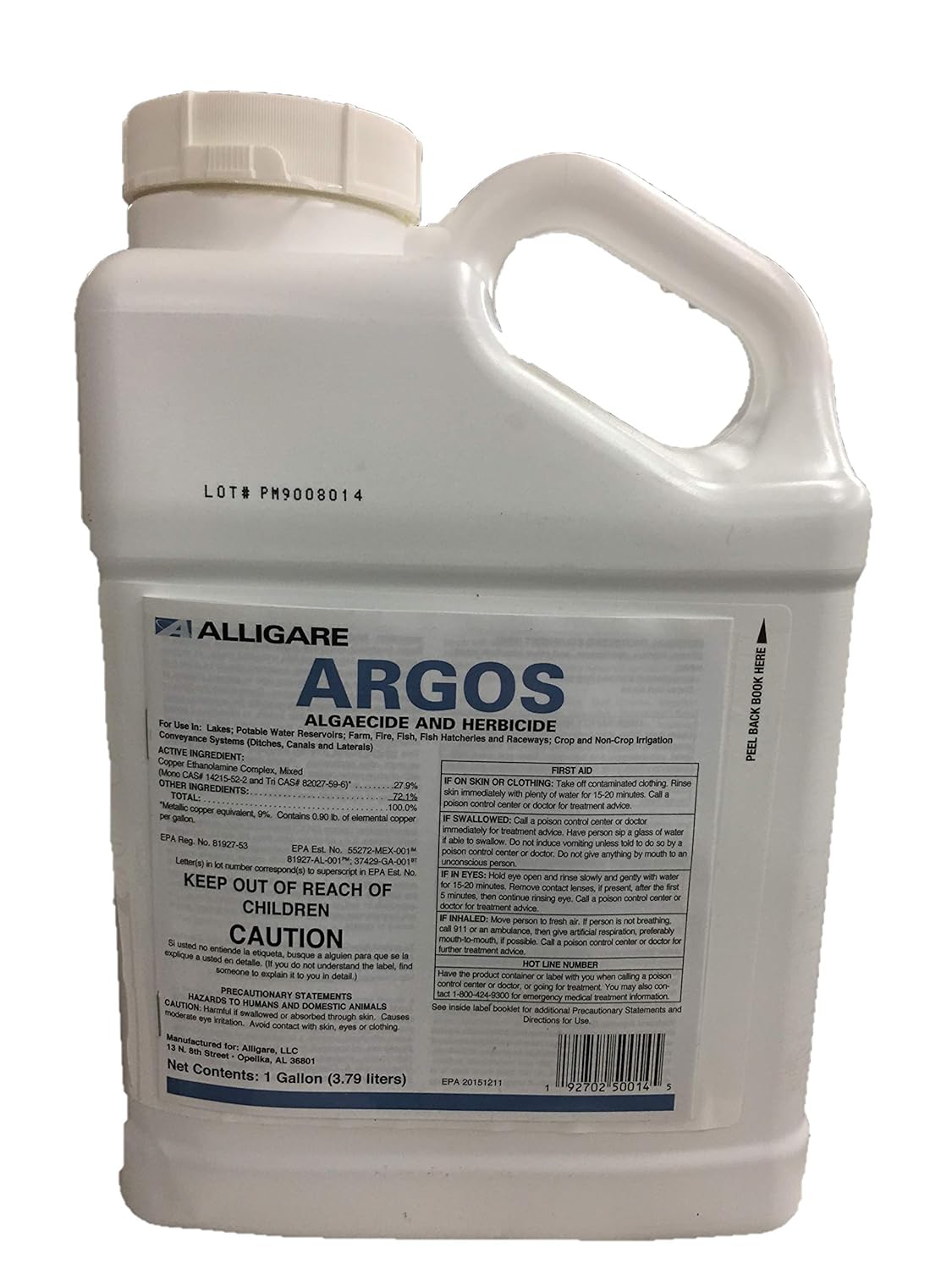 Alligare Argos Aquatic Algaecide & Herbicide 1-Gal Treat Algae Lakes Ponds