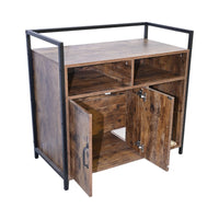 Rustic Brown Wooden Cat Litter Box Enclosure, Spacious Hidden Cat Litter Box with Scratching Mat Furniture for Bedroom, 