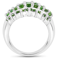 2.48 Carat Genuine Chrome Diopside .925 Sterling Silver Ring