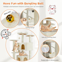 Multi-functional cat tree house cat climbing frame, lounge and recreation area detachable toy, 54in