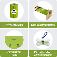 Pogi’S Dog Poop Bags - 10 Rolls (150 Doggie Poop Bags) - BIG FRENCHIES