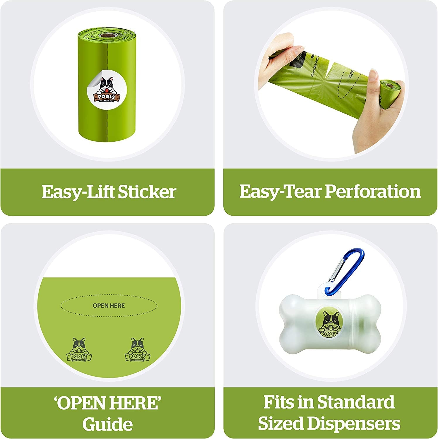 Pogi’S Dog Poop Bags - 10 Rolls (150 Doggie Poop Bags) - BIG FRENCHIES