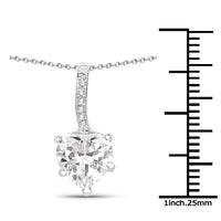 4.46 Carat Genuine White Cubic Zirconia .925 Sterling Silver Pendant