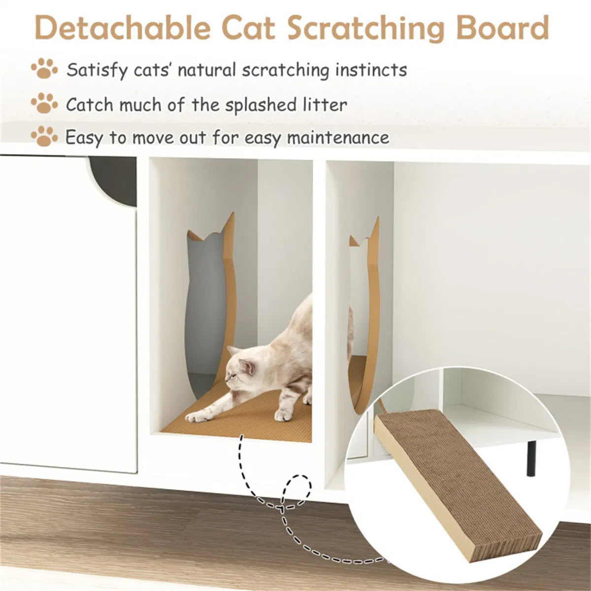 White Cat Litter Box Enclosure