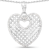 0.52 Carat Genuine White Diamond .925 Sterling Silver Pendant