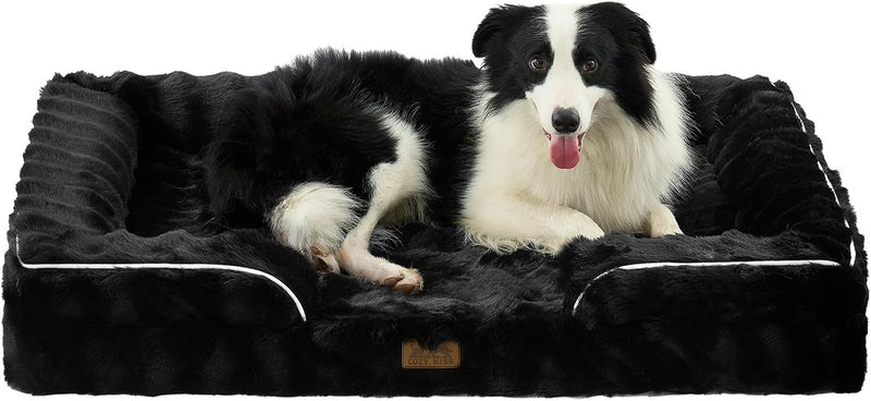 COZY KISS Warm Orthopedic Extra Large Dog Bed, XL 44x32 inch - XL:44x32x7 inch / Black