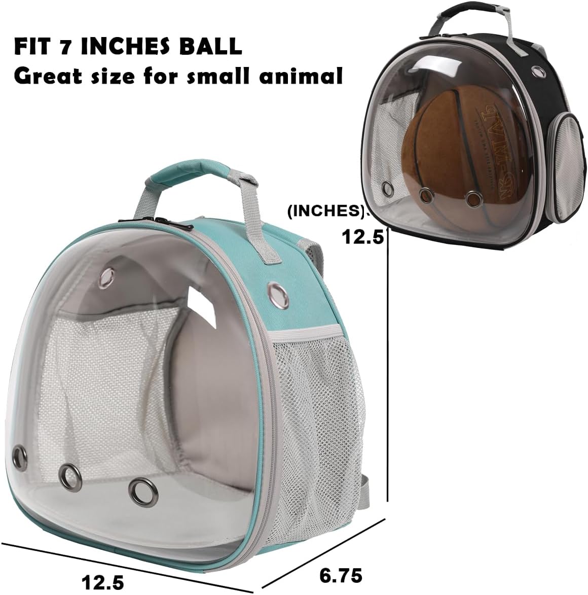 Bearded Dragon Travel Backpack with Harness and Leash Set - Green / Backpack+LSH Grey - image 2