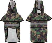 HDE Dog Raincoat with Hood & Leash Hole S-XL Dog Rain Jacket Ducks L – Essentials for Dogs - Medium / Green Camo - image 3