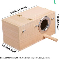 YJJKJ Wood Parakeet Nest Box with Natural Nesting Pads - Large - image 3