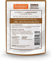 Instinct Healthy Cravings Natural Wet Cat Food Topper, Grain Free Recipe - Real Duck, 3 oz. Pouches (Pack of 24)