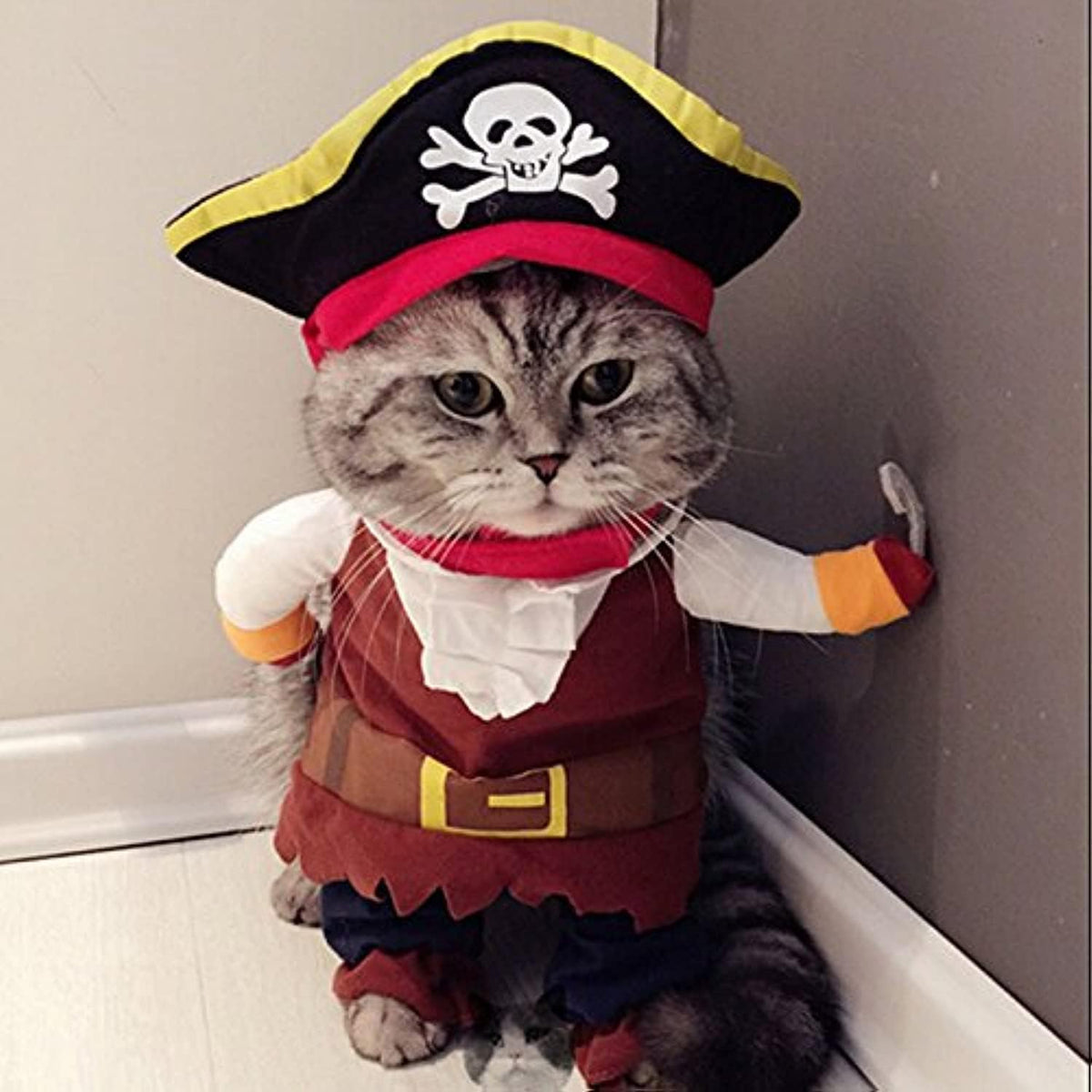 Idepet Funny Pet Clothes Pirate Dog Cat Costume Party Apparel – Essentials for Cats - Small / Pirate