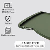 OHMO Cat Food Mat, Silicone Pet Feeding Mat, 18x9.8 - 24"L x 15"W / Camouflage Green - image 4