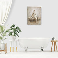 Jesus and Lamb Wall Art Christian Jesus Lamb Canvas Wall Decor Christ Religious Pictures painting Print Framed Artwork Decorations Gifts for Living Room Bedroom Prayer Room Church 16"x20"