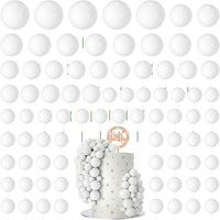 NACHLYNN 80 Pcs Cake Balls Decorations Mini Balloon Cake Topper Balls - White