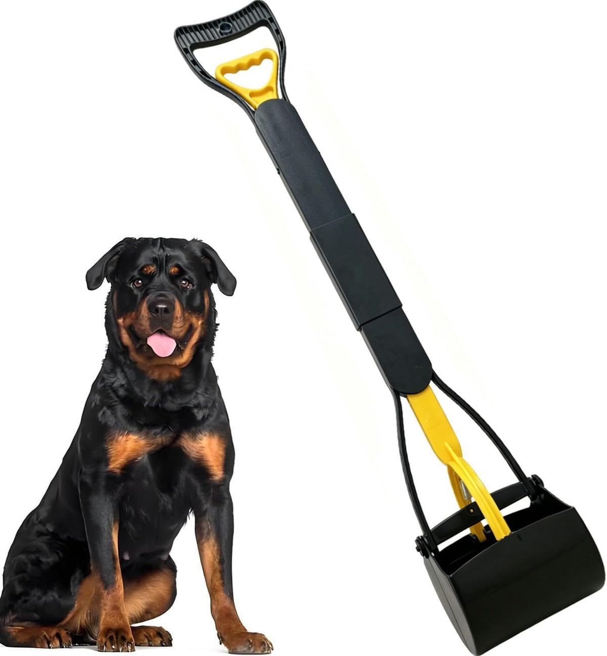 36“ Large Dog Pooper Scooper for Large Dogs Heavy Duty - 32-inch(Yellow)