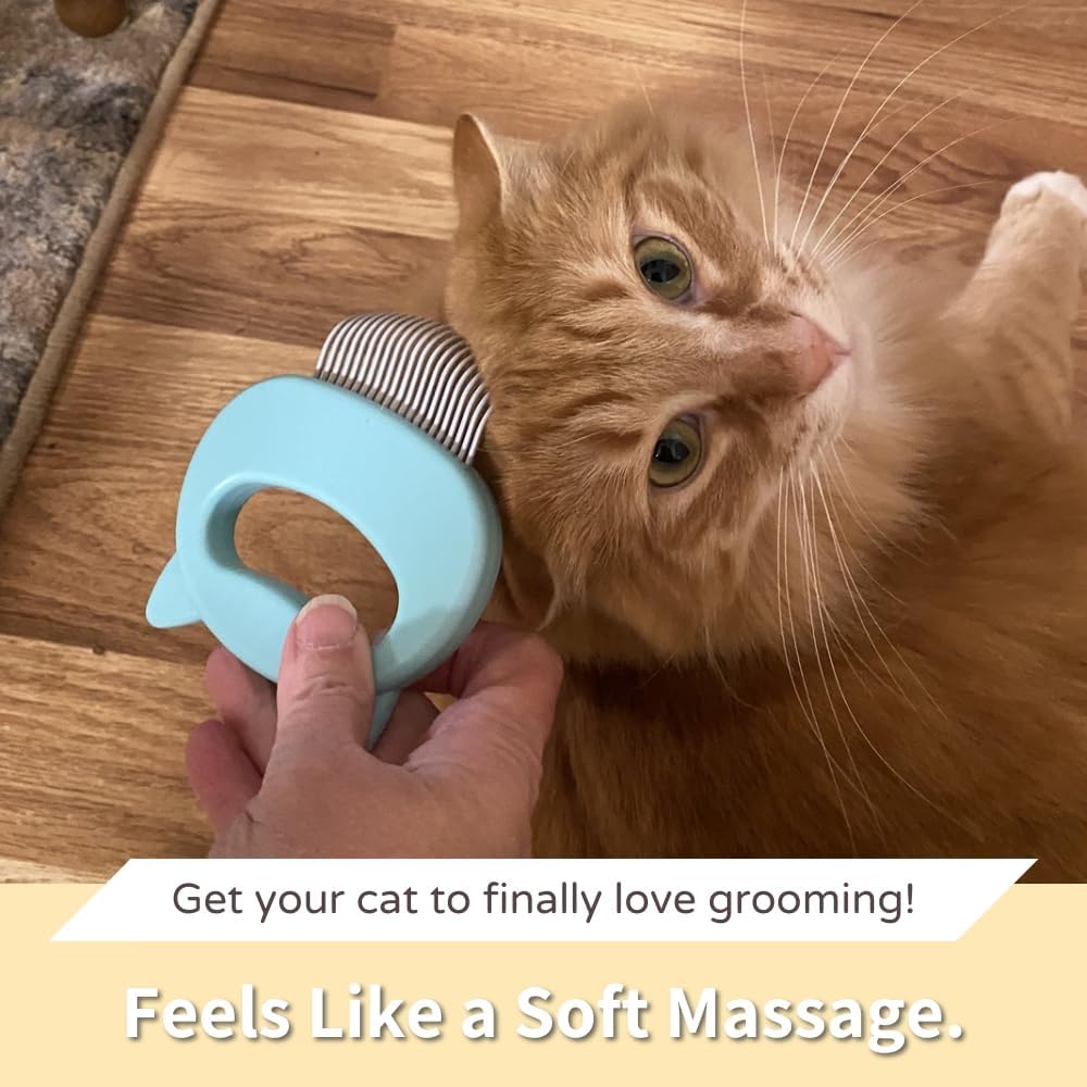 The Original Pet Hair Removal Massaging Shell Comb – Essentials for Cats - Mint - image 3