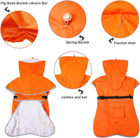 Dog Raincoat Waterproof Adjustable Rain Jacket Small Dogs Green - Orange / L-Fit for 10-14 pounds - image 3