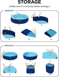 Furrybaby Foldable Dog Pool Non-Slip Hard Bath Tub Indoor Outdoor - 32*9inch / Navy - image 3