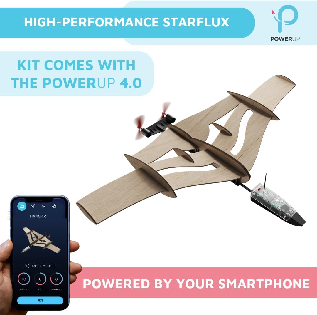 POWERUP 4.0 Dragon Paper Airplane Kit Smartphone App Controlled RC - Starflux Balsa Kit - image 3